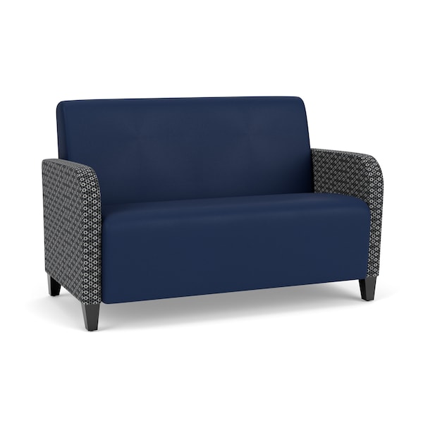 Lesro Siena Lounge Reception Loveseat, Black, MD Ink Back, MD Ink Seat, RS Echo Arm Panels SN1501 - main